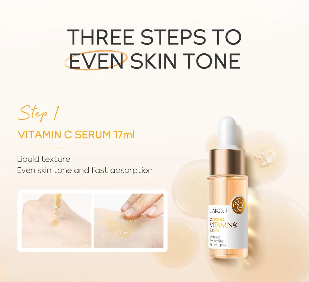 LAIKOU 3-Piece Skin Care Set – Face Cream, Serum & Eye Cream | Moisturizing Anti-Wrinkle Kit