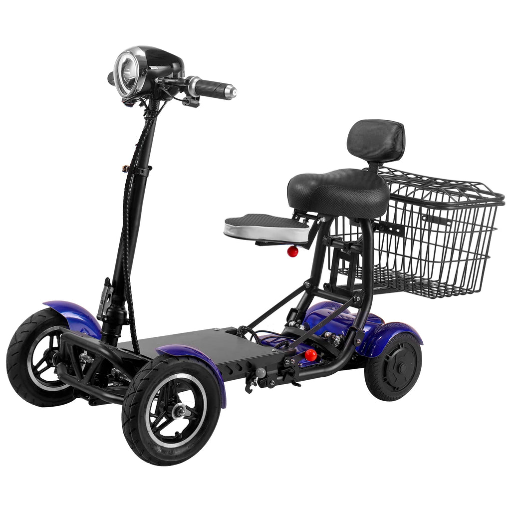 4-Wheel Mobility Scooter for Seniors, Foldable Electric Travel Scooter