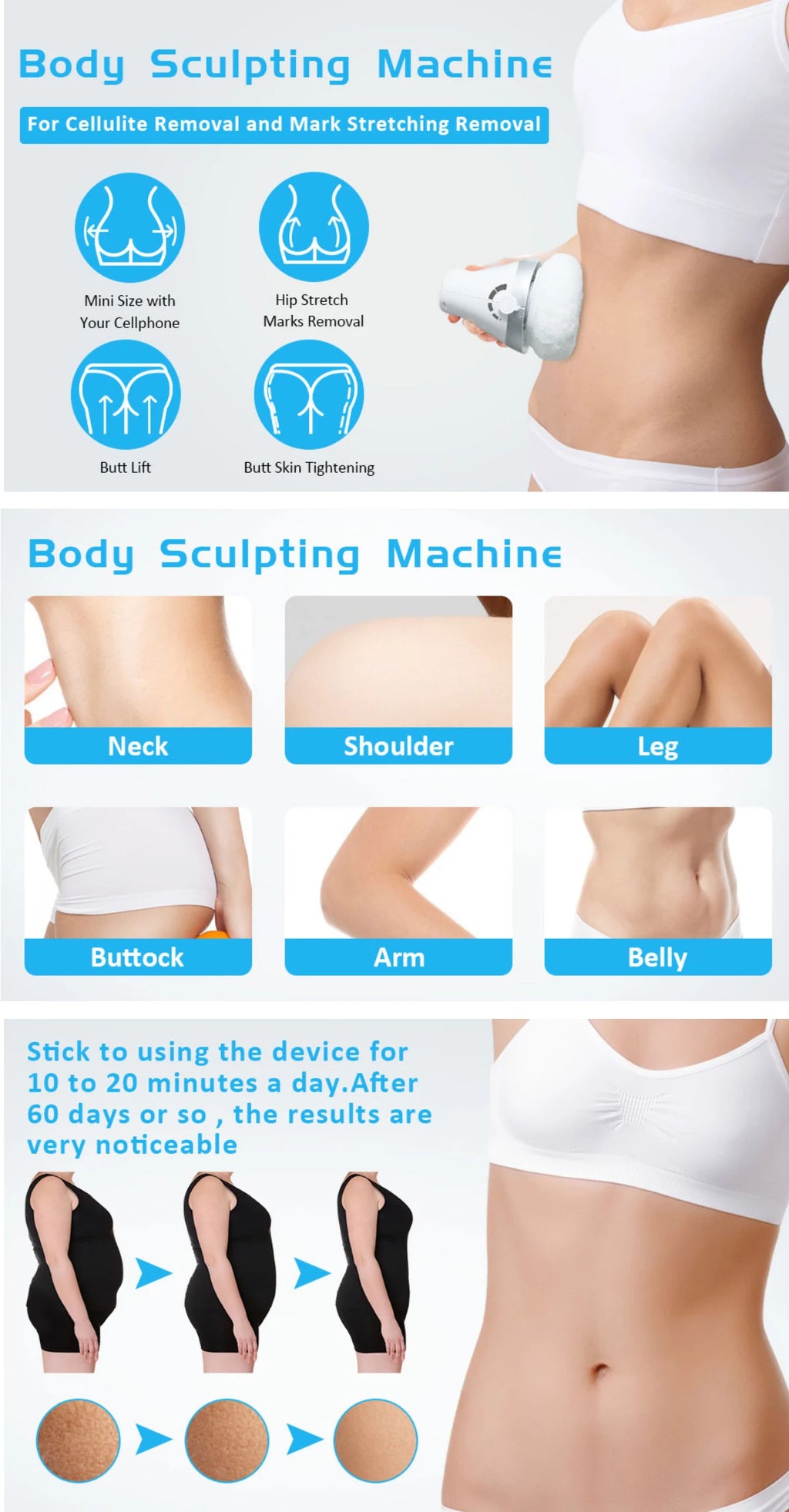 High Frequency Vibration Body Massager Slimming Machine — Anti-Cellulite Guasha Scraping Fat Burner Device