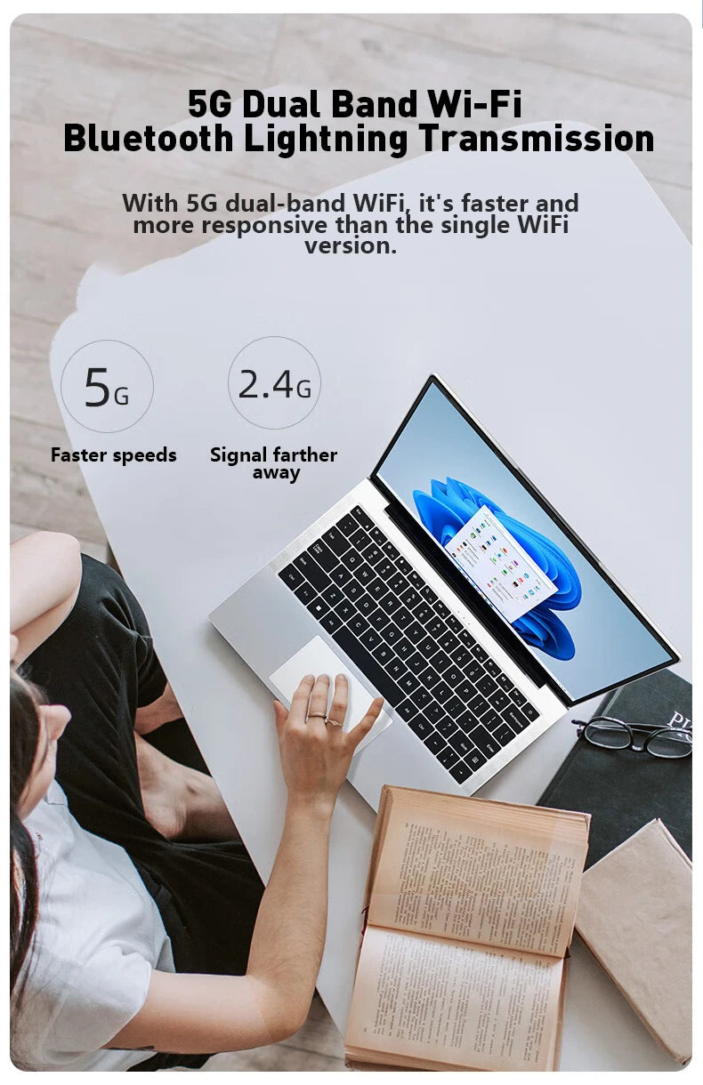 14.1" Intel Pentium N3700 Ultra Slim Laptop – 16GB RAM, Up to 2TB SSD, Windows 11