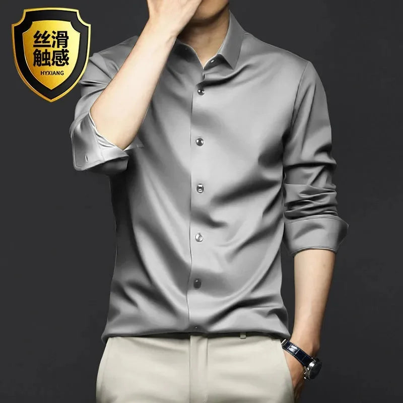 Men's Non-Iron Wrinkle-Resistant Long Sleeve Business Dress Shirt