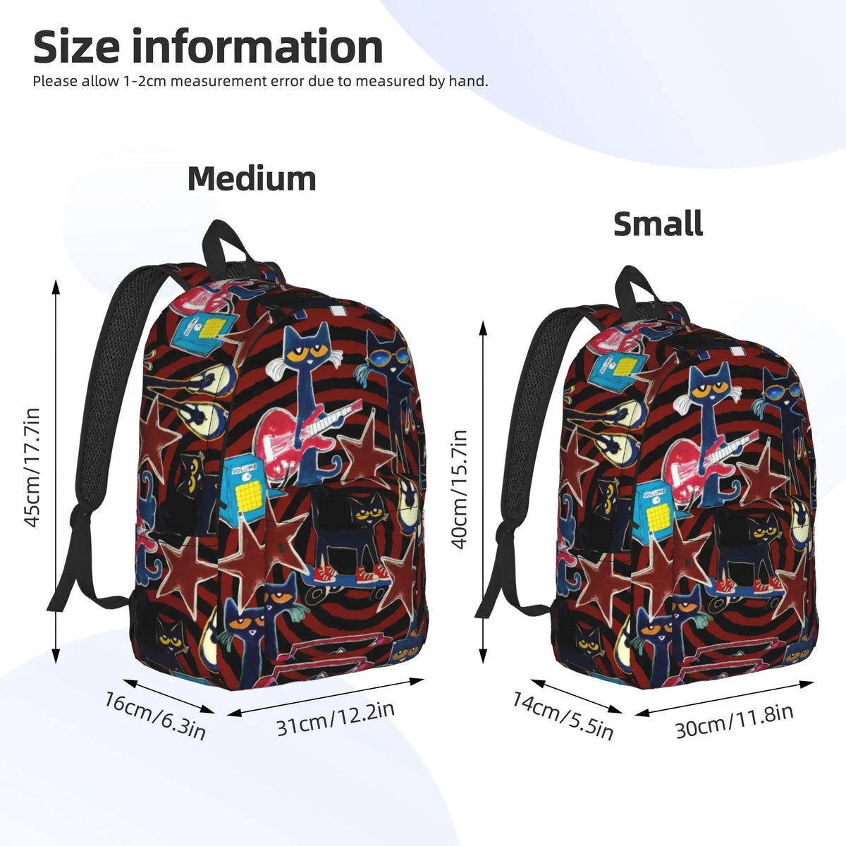 Pete the Cat Backpack – Casual Polyester Rucksack