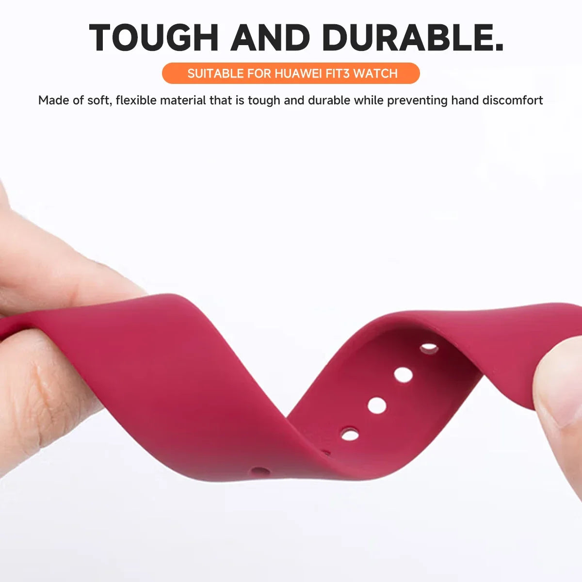 Silicone Sport Band for Huawei Watch FIT 1/2/3/4 Pro | Metal Buckle Replacement Bracelet Strap