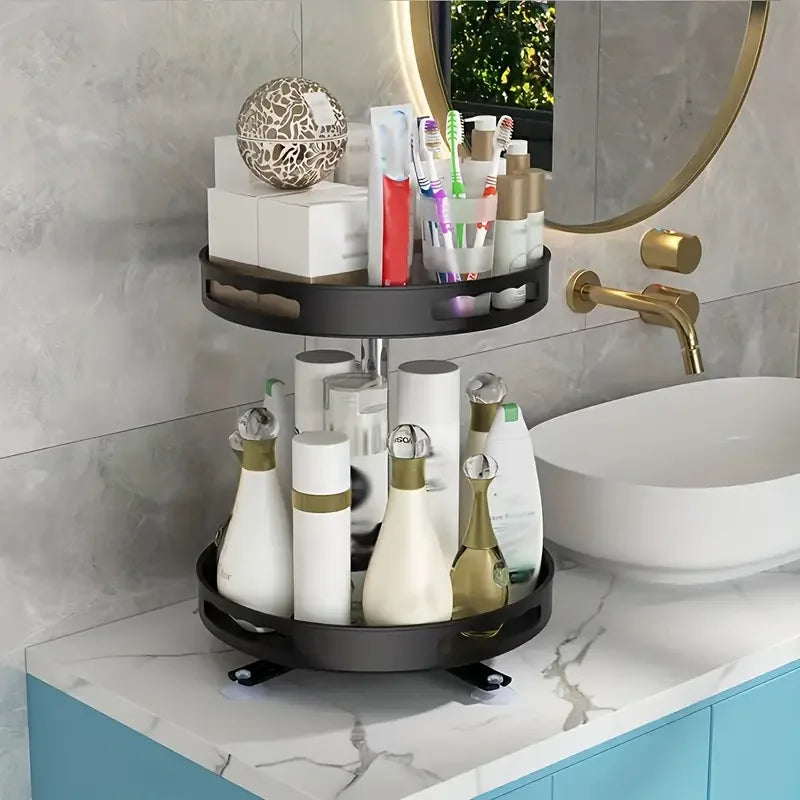 360° Rotating Multi-Layer Storage Box — Non-Slip Countertop Organizer for Kitchen, Spices & Cosmetics