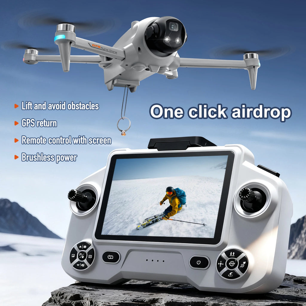 GPS Foldable Drone with Screen Remote & 720p Camera