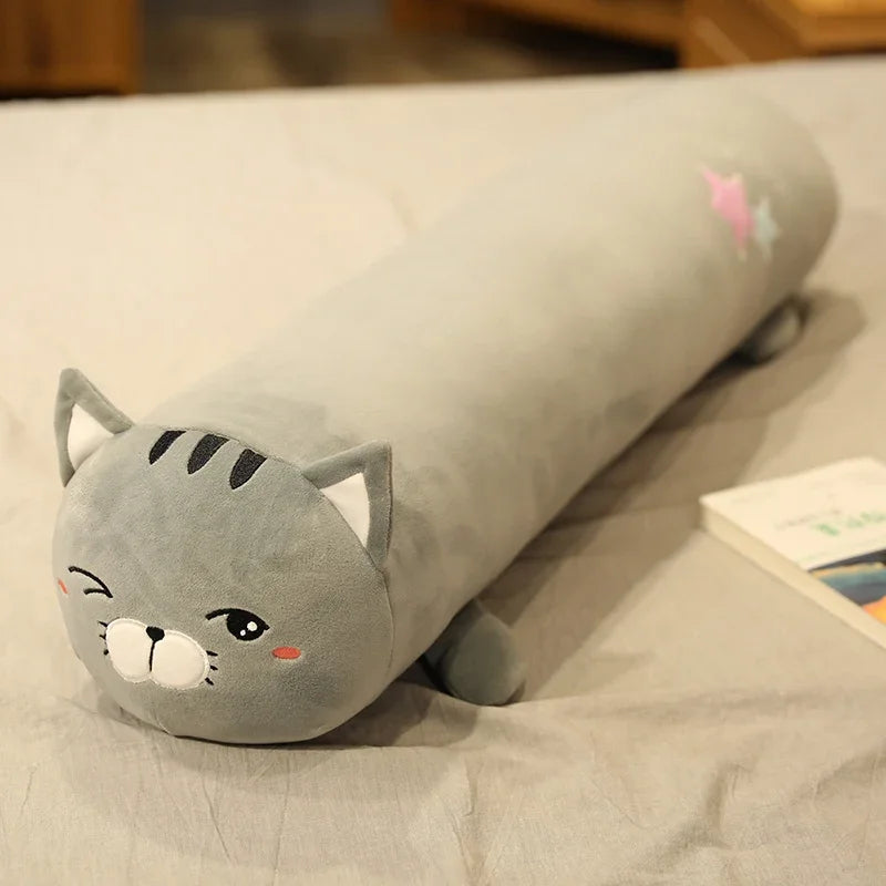Cervical Roll Neck Pillow Cover – Soft Cartoon Print, Zipper Closure, 80–140cm