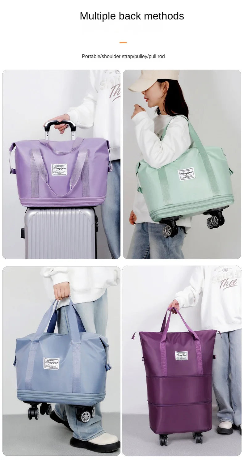 Expandable Fitness Travel Bag – Wet-Dry Storage & Wheels