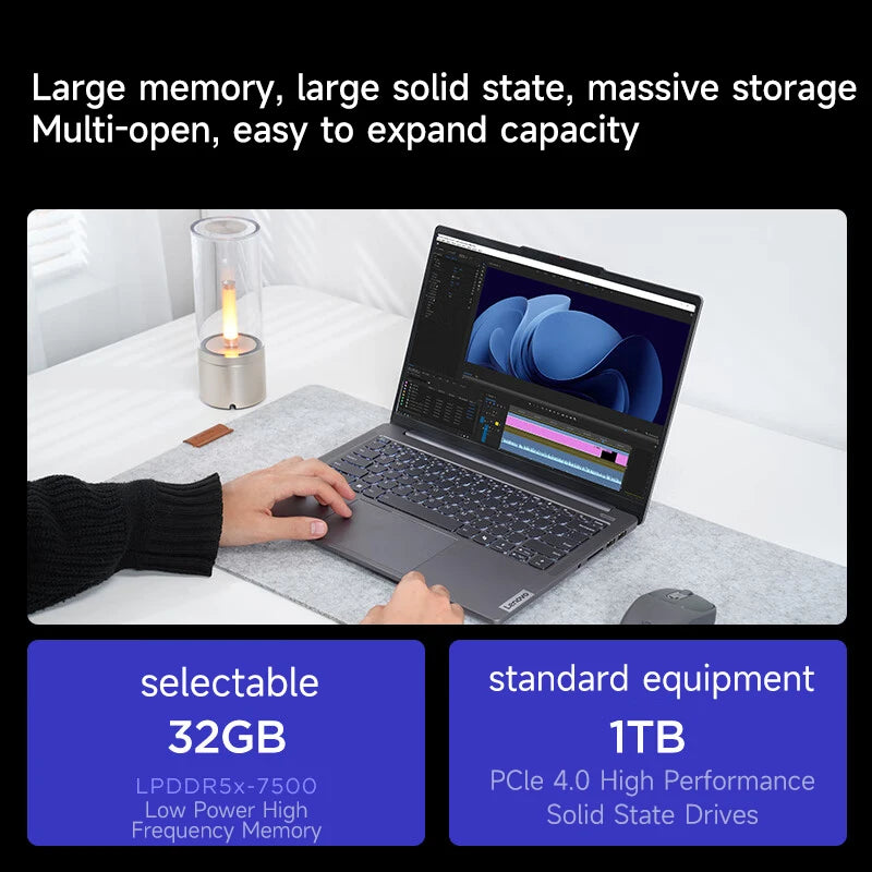 Lenovo Xiaoxin Pro14 2024 – 14" 2.8K 120Hz OLED, AMD Ryzen 7 8845H, Up to 32GB LPDDR5, 2TB PCIe 4.0 SSD