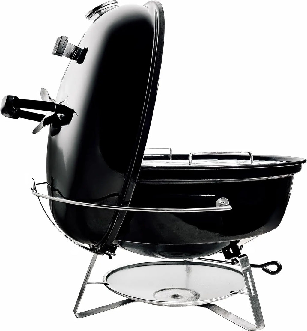 Portable Charcoal Grill 18" | 2-Zone Cooking, Easy Spin Grate, Charcoal Basket, Travel Kettle for Camping, Tailgating & Backyard BBQ