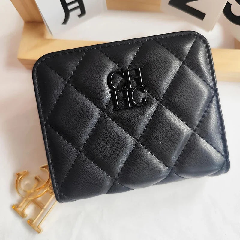CH Exquisite Brand Logo Women's Wallet New Exquisite Luxury Short Style Solid Color Coin Women's Wallet High Quality PU Material