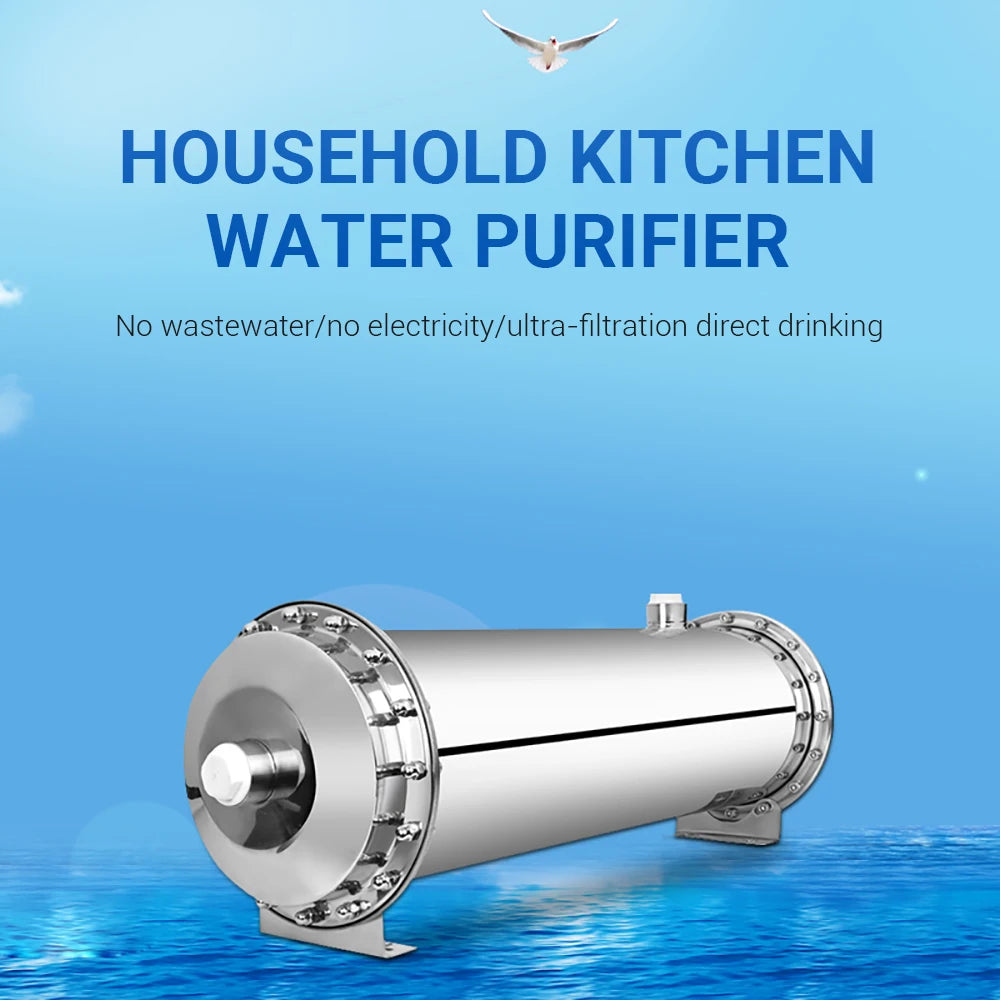 3000L Home Water Purifier — Stainless Steel PVDF Ultrafiltration, Washable & Direct-Drinking