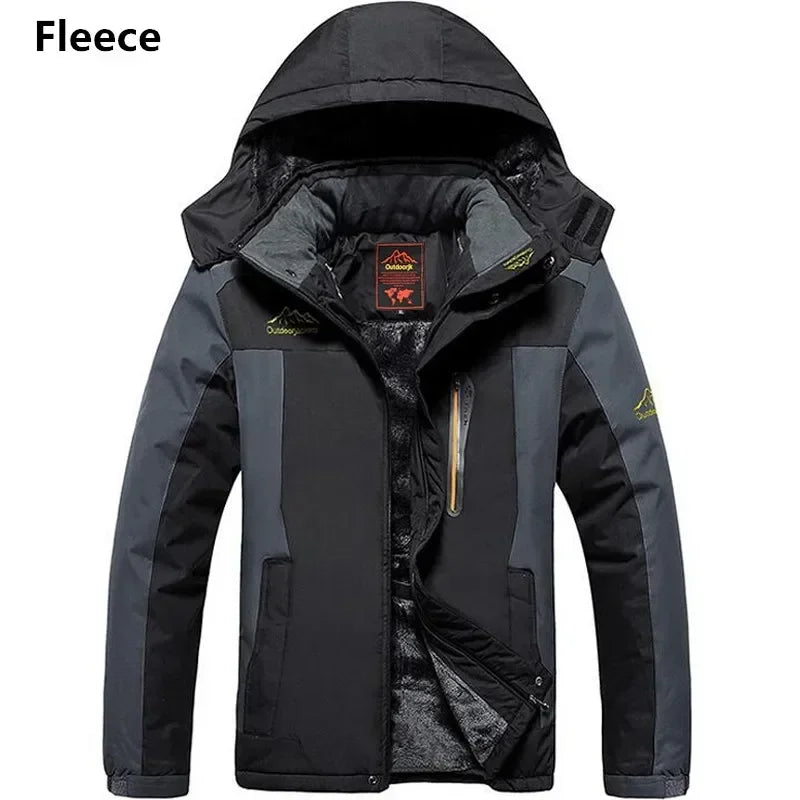 Men's Thick Waterproof Hooded Parka – Plus Size Military Fleece Jacket up to 9XL