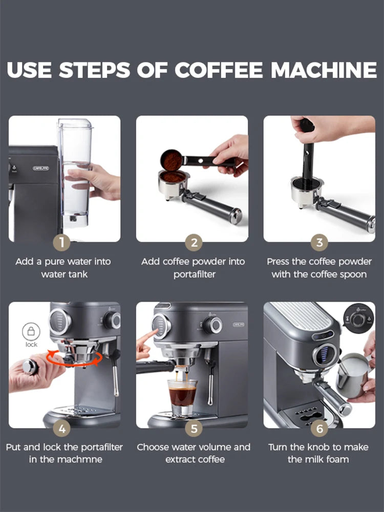 Cafelffe 4-in-1 Coffee Maker – 19 Bar Espresso Machine, Dolce Gusto & Nespresso Capsule, ESE Pod & Ground Coffee