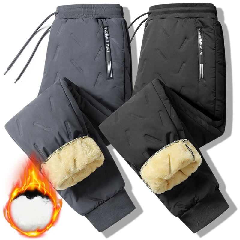 Women's Warm Plush Straight Leg Drawstring Pants — Thickened Winter Sport Trousers