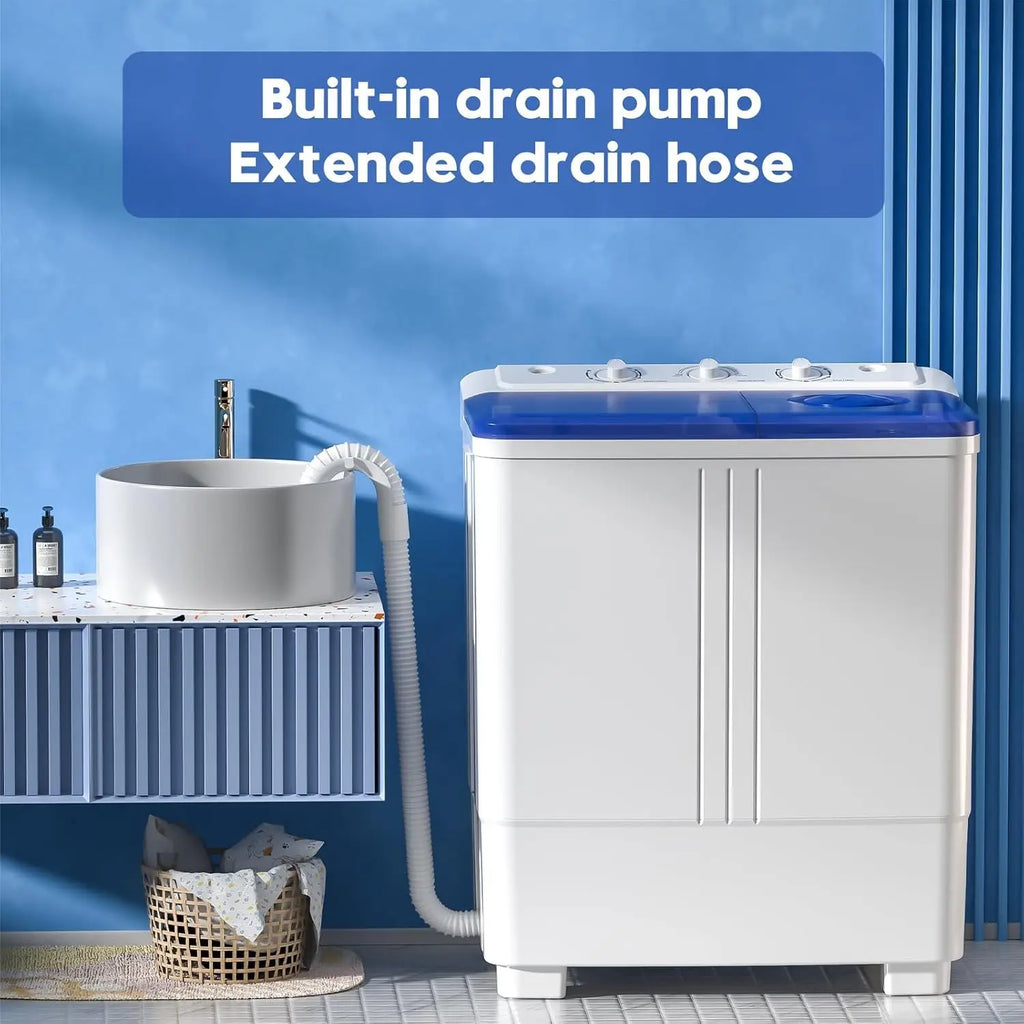 Portable Washer and Dryer Combo, 20 Lbs Twin Tub Washing Machine, 1.5 Cu.Ft Compact Clothes Dryer, Portable Washing, Customized