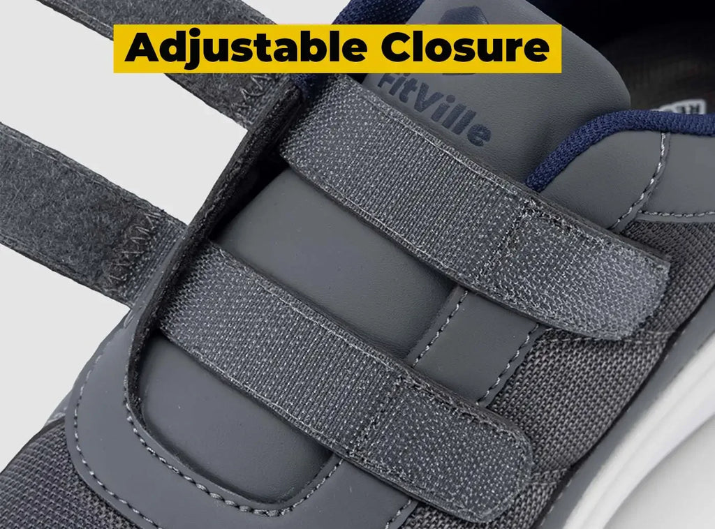 Men's Extra Wide Diabetic Flat Shoes – Orthopedic Wide Fit for Elderly Neuropathy, Swollen Feet & Foot Pain Relief
