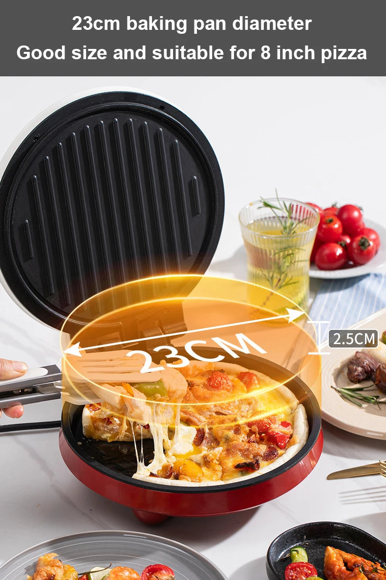 Multifunction Electric Pizza Griddle & Crepe Maker – Double-Sided Heating, Non-Stick Pancake, Steak & Grill Skillet, EU Plug
