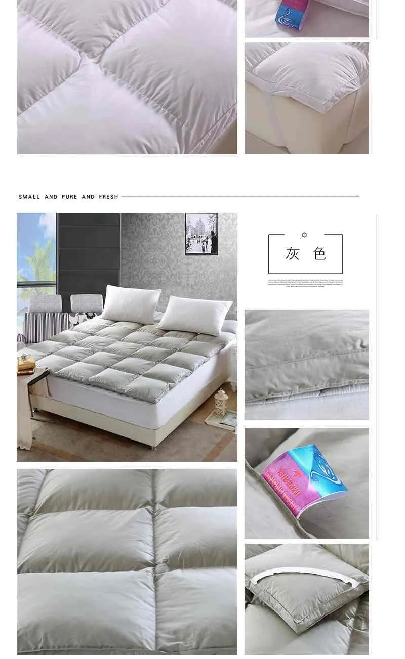 VESCOVO Goose Down Mattress Topper – Soft Back Support Tatami Mattress, Queen to King, 150-160x200cm
