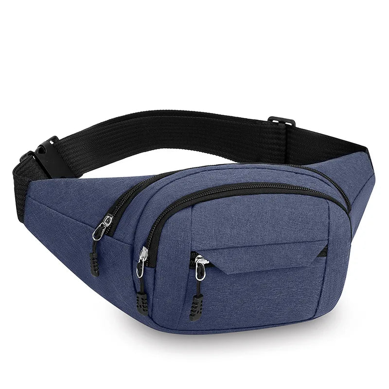 Adjustable Multi-Pocket Waist Bag – Commuter Shoulder Strap Travel Bag for Outdoor Sports