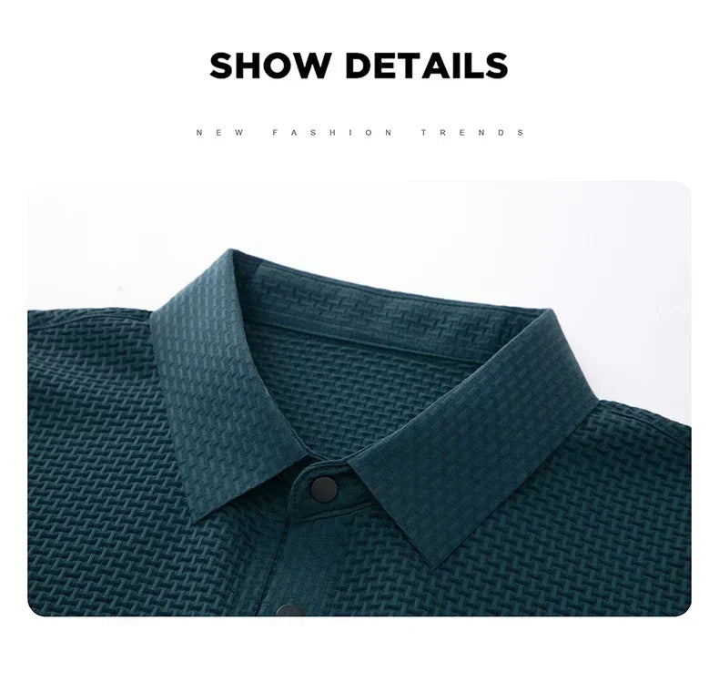 Men's Ice Silk Breathable Polo Shirt — Business Casual Short Sleeve Summer Top