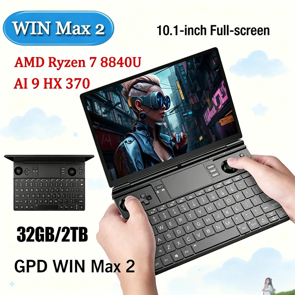GPD WIN Max 2 Gaming Laptop – 10.1" Touch, 32GB RAM, AMD 8840U / AI9 HX370
