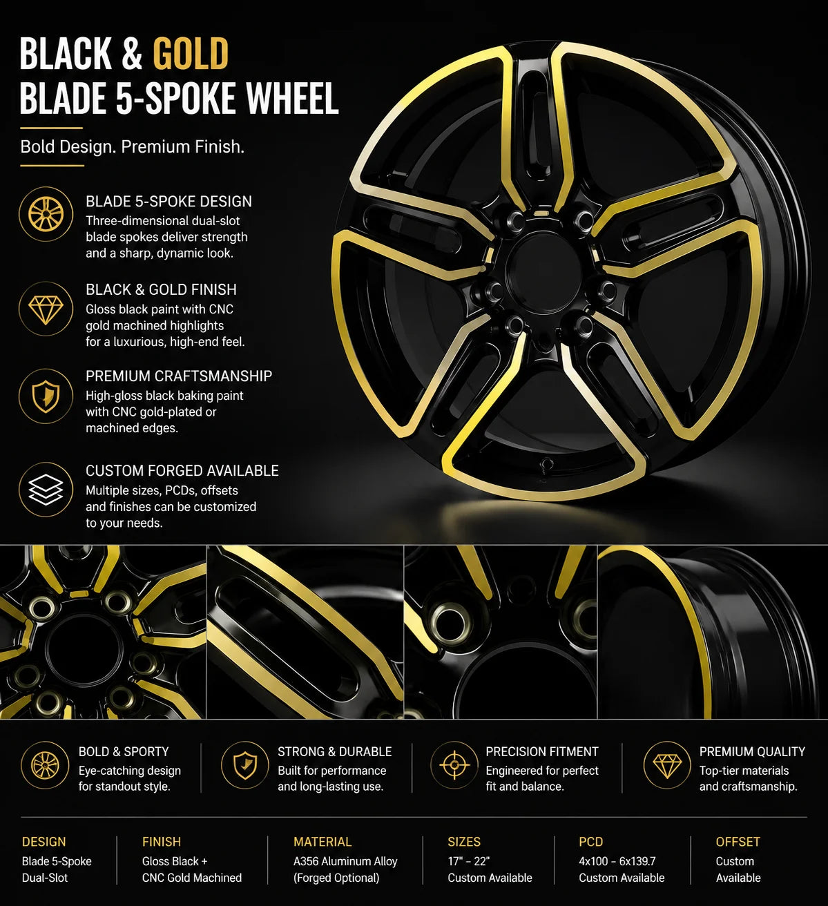 Alloy Car Wheels – 13, 14 & 17-Inch Options