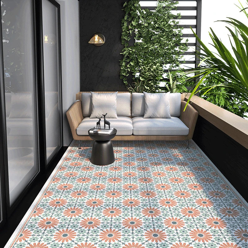 Outdoor Balcony Rug – Oil-Proof Non-Slip PVC Leather Carpet for Living Room & Kitchen