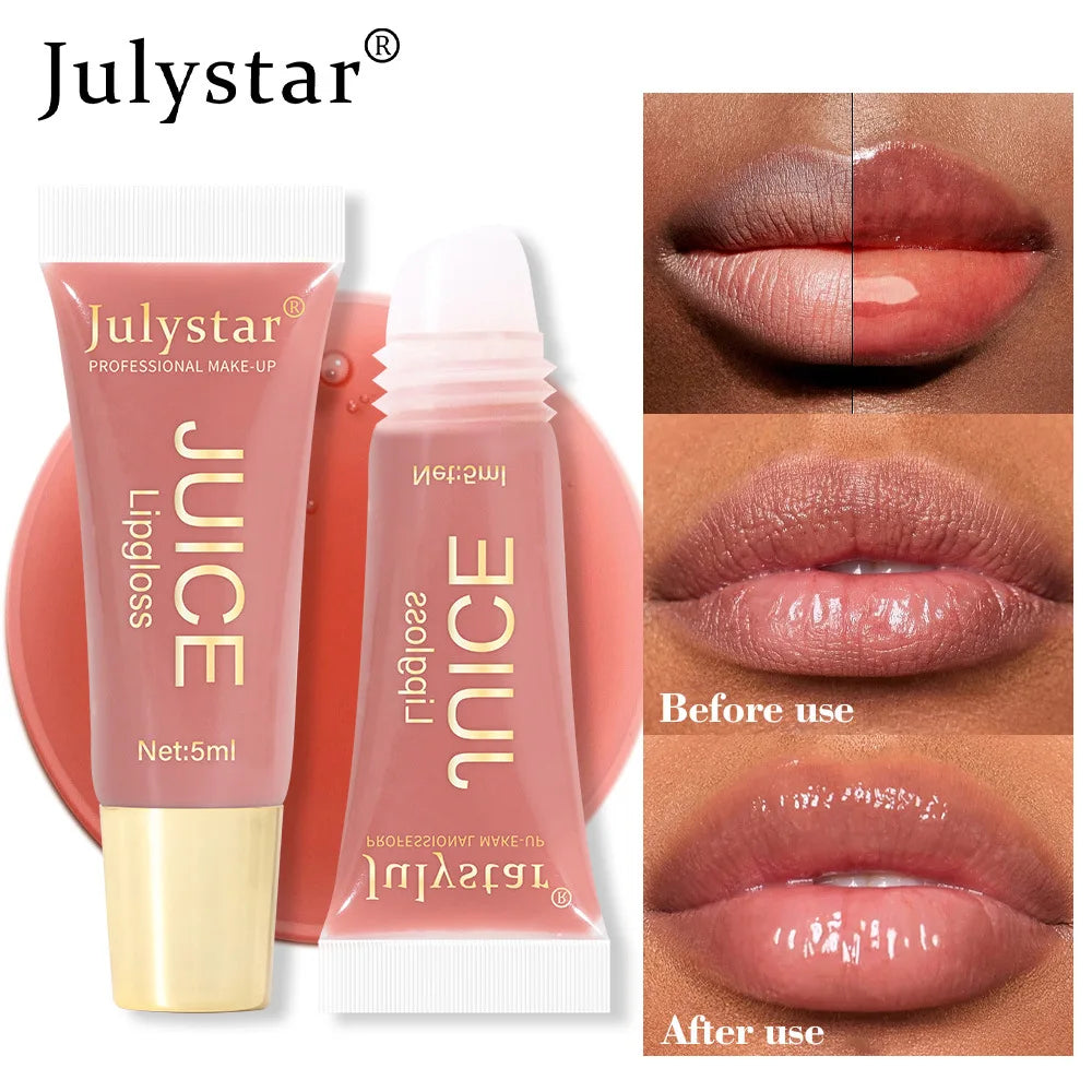6 colors Lip Gloss Long lasting Moisturizing Mirror Lip Oil, Fruit Flavor, Pudding Lip Moisturizing, Water Radiant Lip Honey