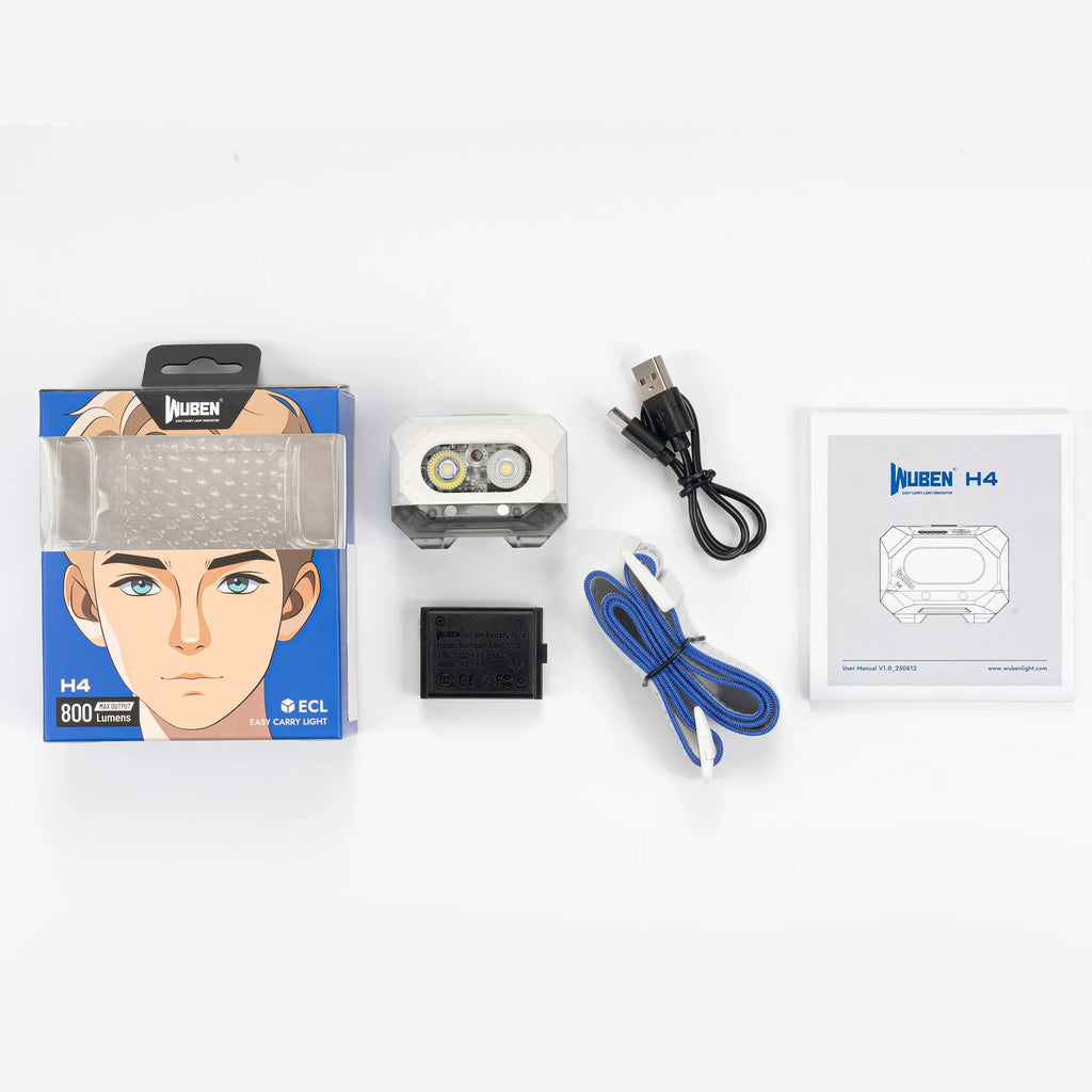 WUBEN H4 Rechargeable Headlamp – 800 Lumens, Adjustable Angle, Long Battery Life for Camping & Hiking