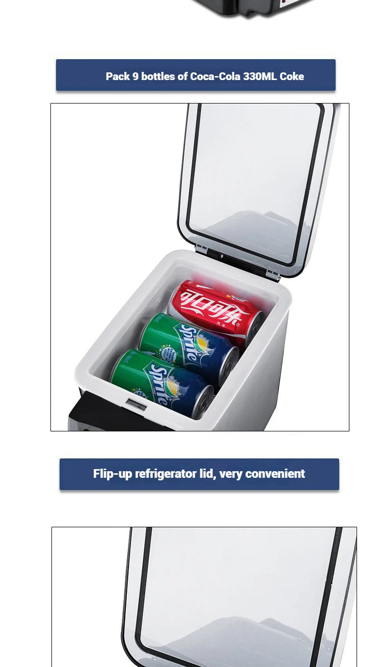 6L & 8L Small Car Refrigerator — 12V/24V Portable Fridge for Home & Camping, Cool & Frozen Drinks for Car & Truck