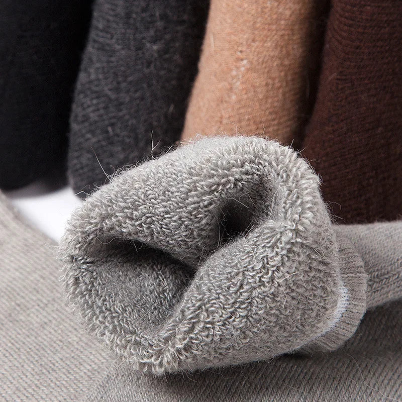 Thick Wool-Blend Winter Socks in Solid Colors