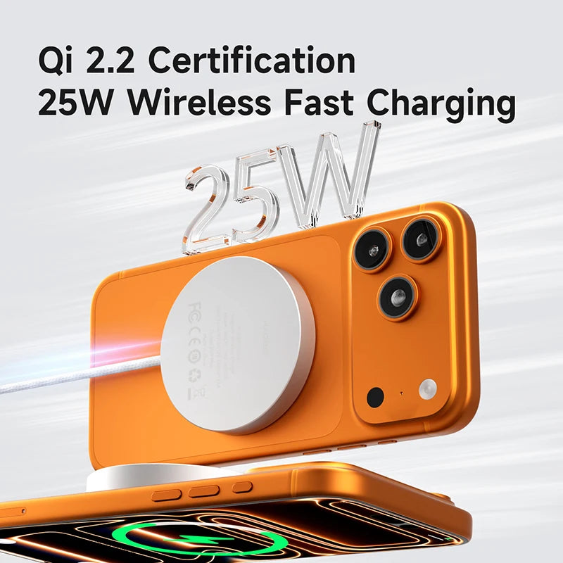 Hagibis Qi2.2 25W Dual-Sided Magnetic Wireless Charger – MagSafe Pad for iPhone 14–17 & AirPods