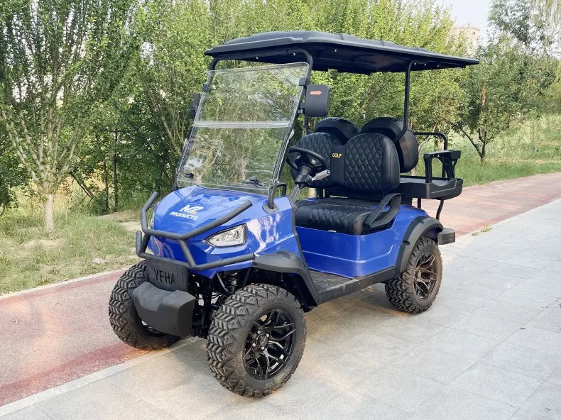 2026 Hot Sale Electric Model 48V AC Motor Golf Cart Custom Gas Driven 2+2 Seat With Folding Back Seat Off-road Hunting Car