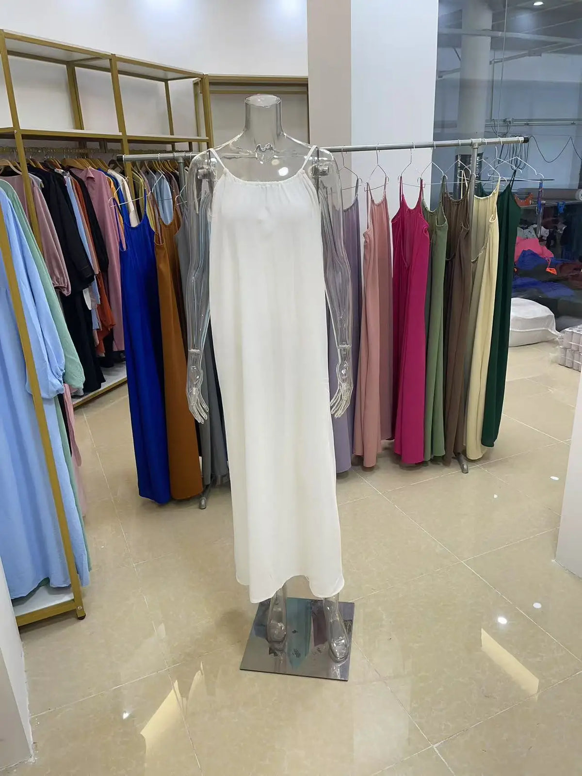 Women's Strapless Backless Loose Maxi Dress – Comfortable Sleepwear & Casual Home Dress