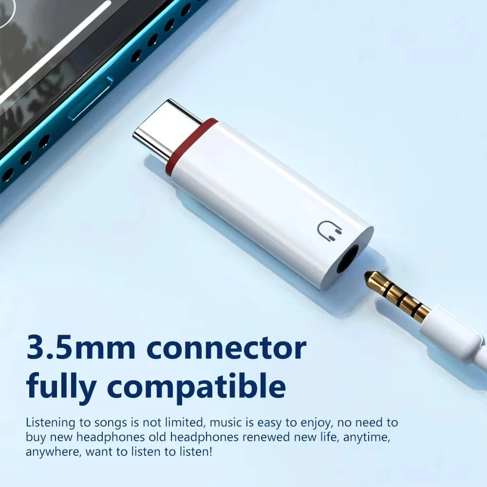 USB-C to 3.5mm Headphone Adapter for iPhone & Samsung