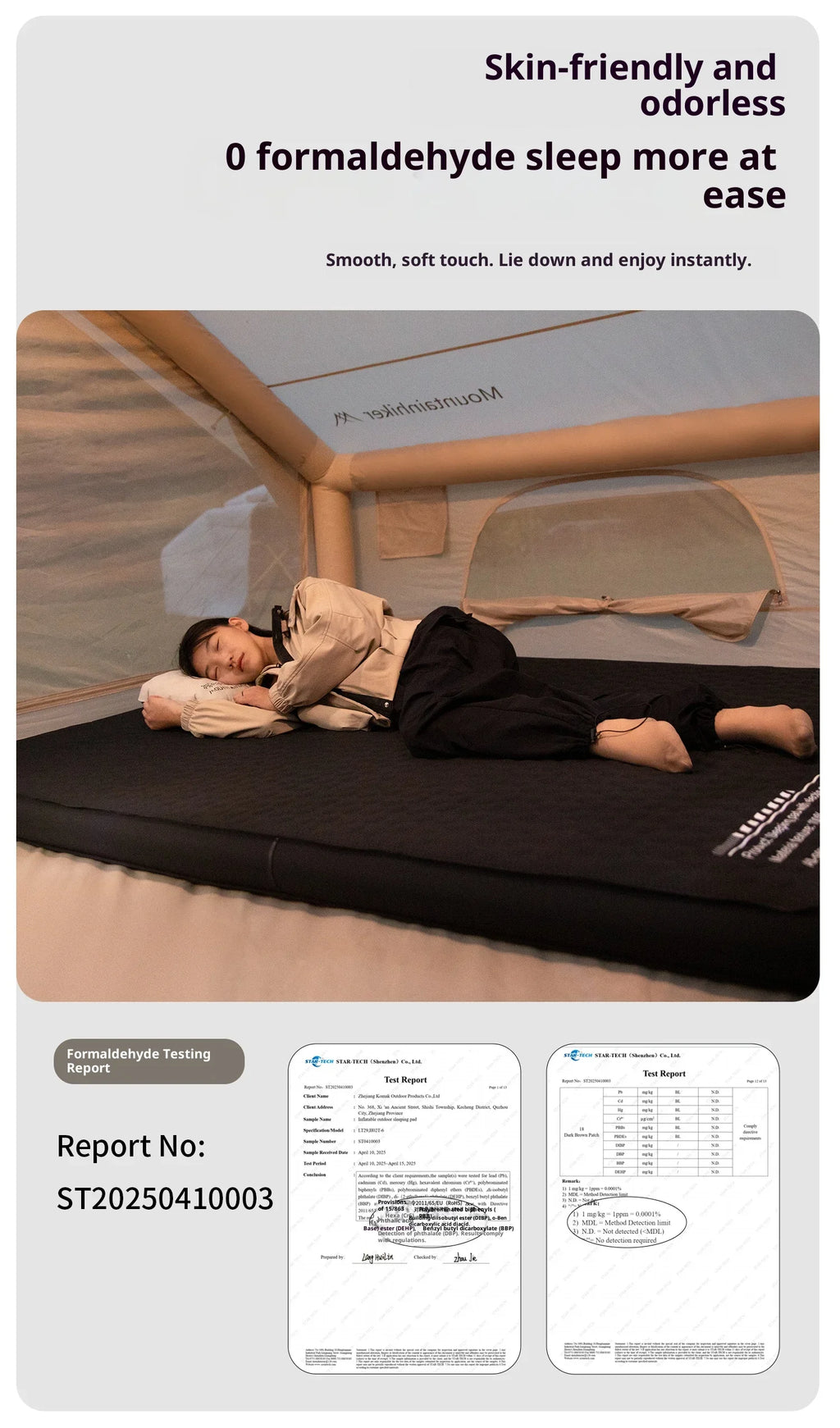 Thickened Sponge Camping Mattress – Portable Outdoor Pad with Integrated Air Pump, Self-Inflating