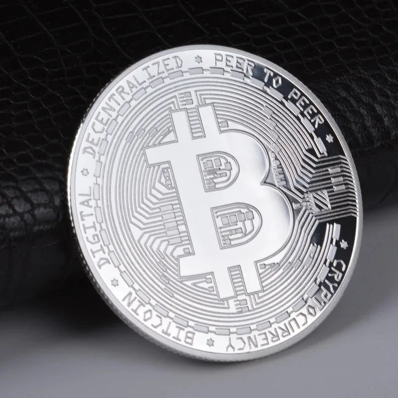 Gold Plated Bitcoin Commemorative Coin – Collectible Crypto Art Gift Physical Casascius Antique