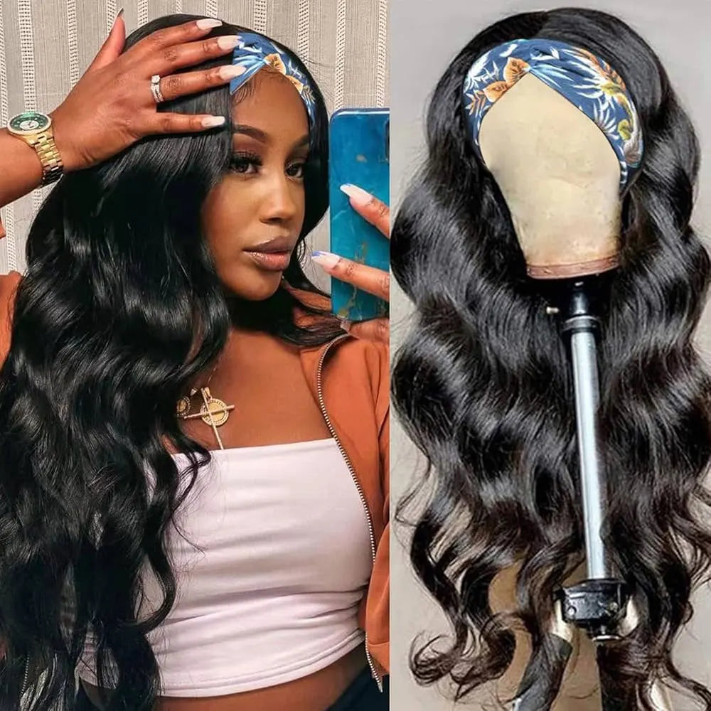 Jerry Curly 3-in-1 Half Wig | Seamless Kinky Curly Headband Clip-In Glueless Human Hair Natural Black