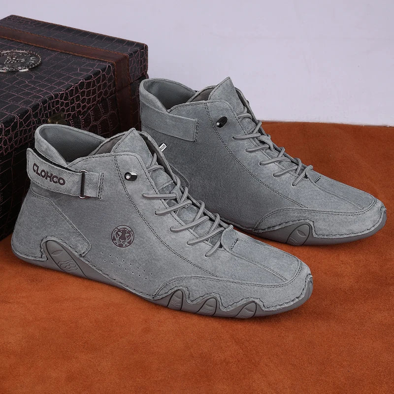 Men's Genuine Leather Lace-Up Ankle Boots