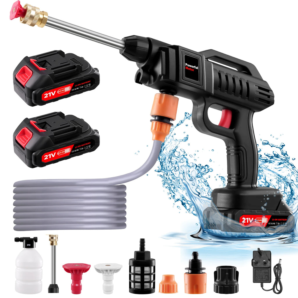 Cordless Pressure Washer – Two Batteries & Foam Bottle