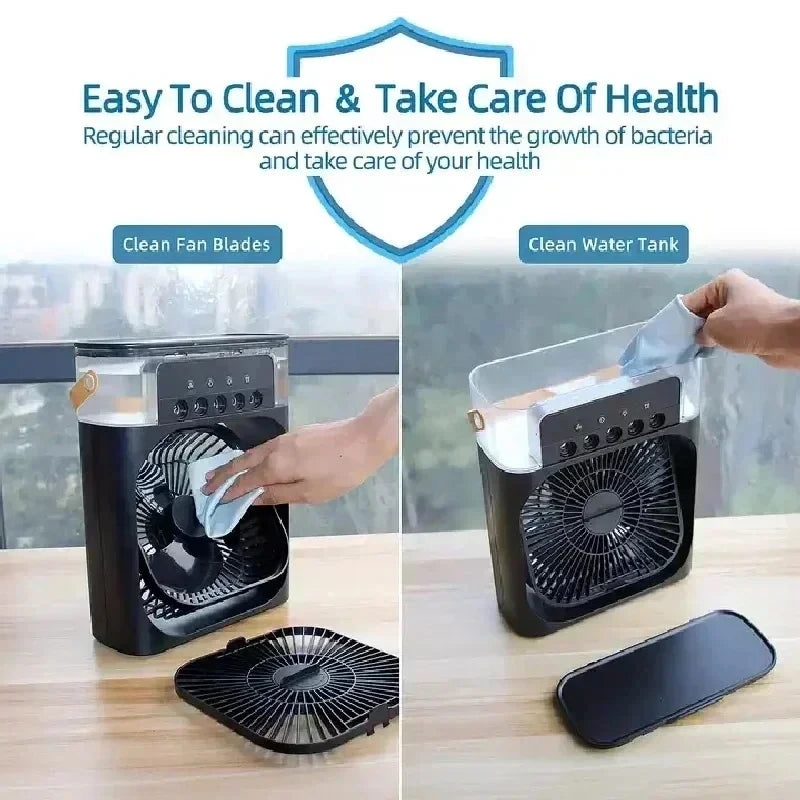 3-in-1 Portable Air Cooler — Fan, Air Conditioner & LED Humidifier for Home & Office
