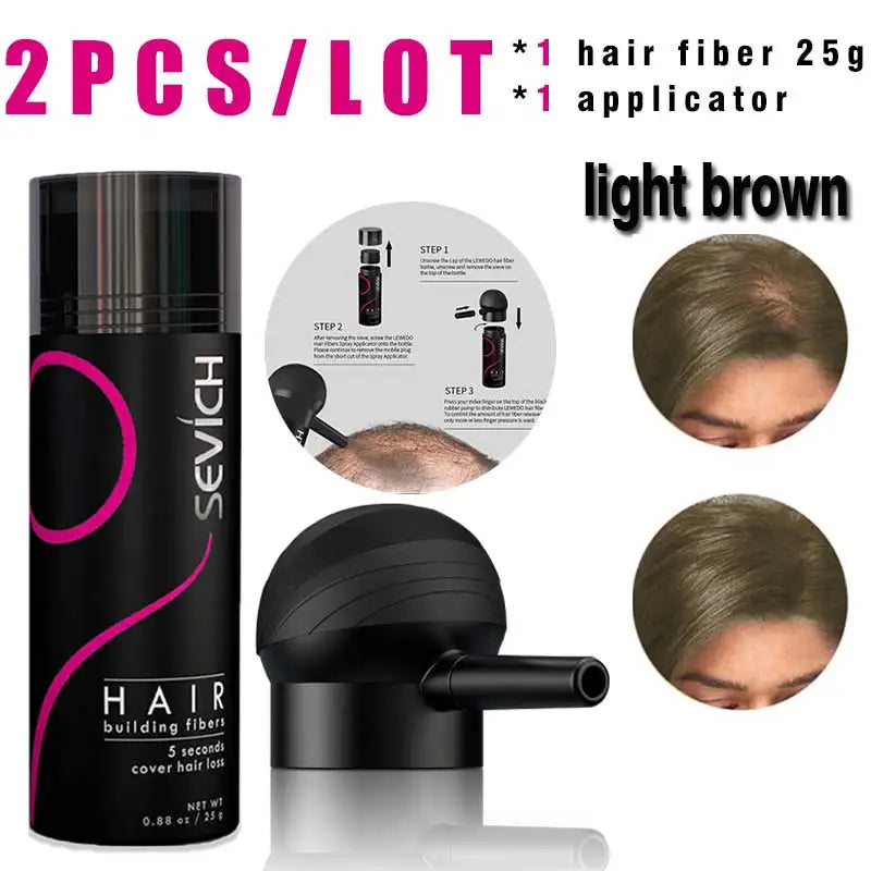 SEVICH Hair Building Fiber Set — Keratin Powder for Bald Spots & Hair Loss