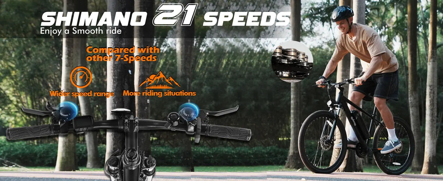 Qlife Racer Electric Bike for Adults – 21-Speed Mountain Ebike, 750W Motor, 40-Mile Range