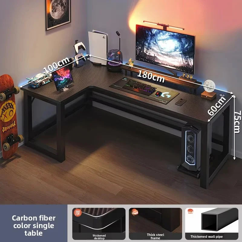 L-Shaped Corner Computer Desk — Home Office Study Table & E-Sports Gaming Desk