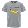 Men's Funny Banana Print T-Shirt — Loose Casual Cotton Blend Short Sleeve Tee