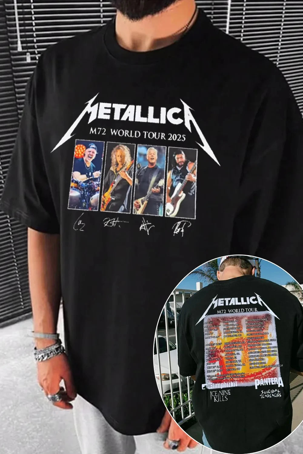 Metallica Rock Band Graphic T-Shirt — 100% Cotton Streetwear Tee for Men & Women