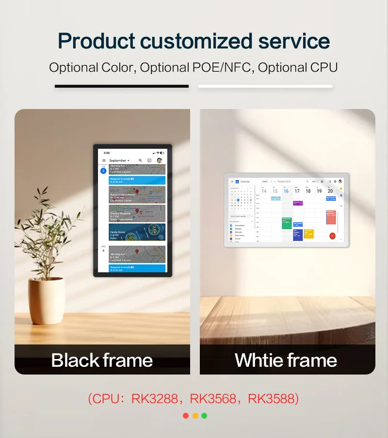 TouchWo Touchscreen Digital Calendar & Smart Display – 15.6" to 43", Android 11/12, 1080p