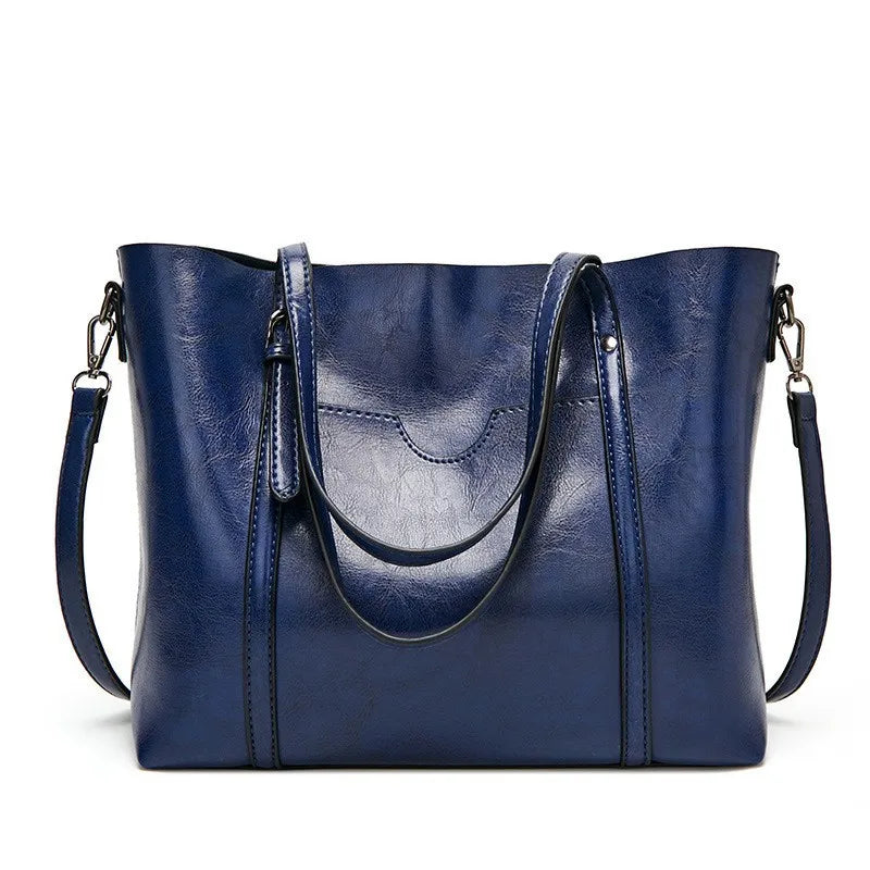 Vintage Oil Wax TPU Shoulder Bag – Hard Shell Tote Crossbody Satchel for Women
