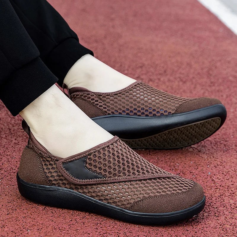 Wide Box Open Shoes for Elderly – Adjustable Diabetic Orthopedic Sandals
