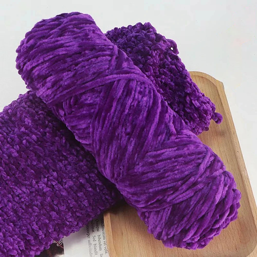 Chenille Soft Velvet Yarn – 95g Blended Knitting Wool for Crochet Scarves, Baby Blankets & Hats